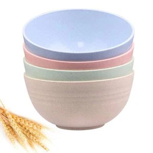 Unbreakable Cereal Bowls Wheat Straw Fiber Lightweight Bowl Sets 4 Dishwasher & - Picture 1 of 7