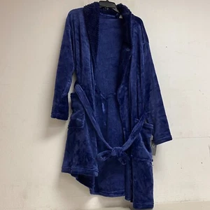 PJ Couture Womens Long Sleeve Knee Length Robe w Belt Tie Color Navy Size L/X - Picture 1 of 15