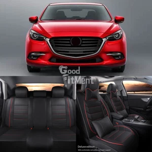 5 Sitze Auto Vorne Hinten Set Kissen Leder Sitzbezüge Für Mazda 3 6 CX-3 -5 CX-7 - Bild 1 von 27