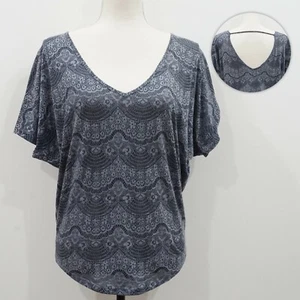 Maurices Women's Gray V-Neck Back Strap Dolman Sleeve Burnout Tee Size XS - Picture 1 of 6