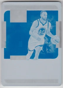 2023 Panini 2021-22 One and One Stephen Curry Jersey Autographs Cyan Plate 1/1 - Picture 1 of 2