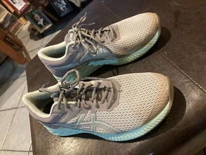 Asics FuzeX Lyte 2 Running Shoe Athletic Sneaker Men’s 12 Aqua Green Gray - Picture 1 of 8