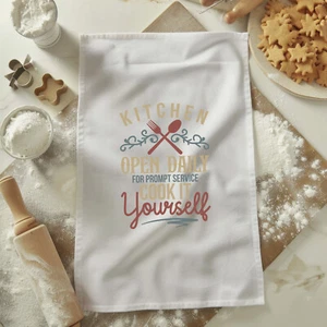 Kitchen Tea Towel Cook It Yourself Dish Towel Open Daily Flour Sack Towel Fun - Picture 1 of 4