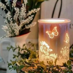 Scentsy Cast Pink with Spring Pack Wish Flower Butterfy Full-Size Wax Warmer - Picture 1 of 5