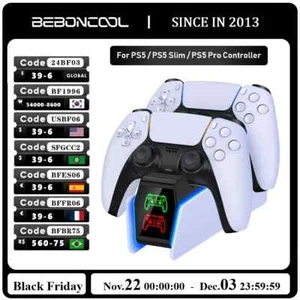 Controller Charging Station PlayStation 5 Dual Fast Charger RGB - Picture 1 of 9