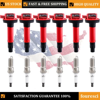 High Performance 6X Ignition Coil+Spark Plug for 2011-2016 Ford Mustang 3.7L V6 - Image 1 of 4