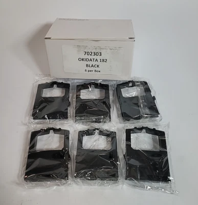 Genuine Okidata 182 NYLON UNIVERSAL 702303 OKI ML 182/390/420/490/720 BK BLACK - Image 1 of 4
