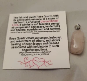 Natural Gemstone Rectangle Rose Quartz Pendant Healing Crystals No Chain - Picture 1 of 3