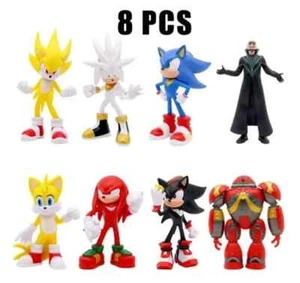 8PCS Sonic Hedgehog Action Figures Set PVC Collectible Toys | Shadow, Knuckles.. - Picture 1 of 20