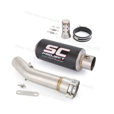 Silenciador de carbono deslizable 51 mm para Yamaha FZ1 2006-2015 puntas de escape tubo de enlace medio Foto 1 de 4