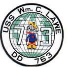 4.875" NAVY USS DD-763 WILLIAM C LAWE EMBROIDERED PATCH