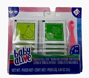 BABY ALIVE Powdered Doll Food Only 8 Packets Feeding Spoon Hasbro New - Picture 1 of 2