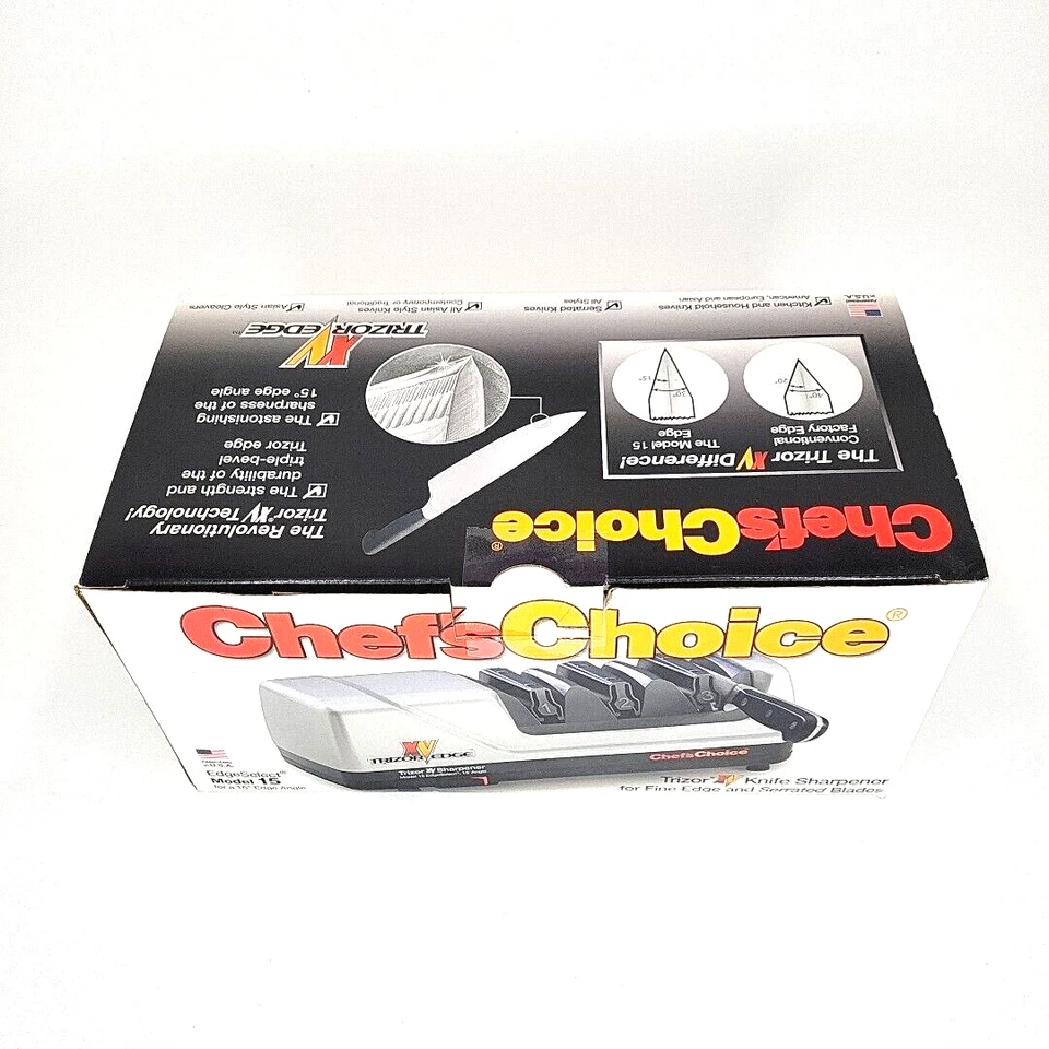 Afilador de cuchillos eléctrico profesional de 3 etapas afila tus cuchillos opacos más fácil Foto 1 de 4