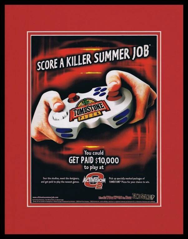 2003 Tombstone Pizza / Activision Framed 11x14 ORIGINAL Advertisement - Image 1 of 1