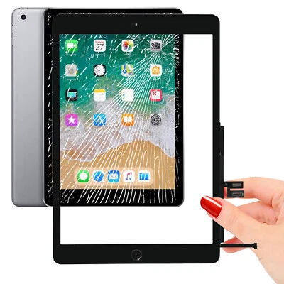 FABRIQUÉ POUR APPLE FOXCONN Vitre Tactile iPad 2019 Noir Ecran Assemblé Nappe Bouton HOME Adhésif Prémonté