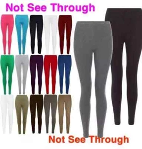 New Girls Full Length Cotton Thick Leggings Children Plain 2-12 yrs,High Quality - Picture 1 of 9