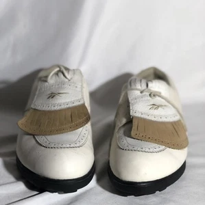 Reebok Vintage Mens White Leather Wingtip Golf Shoes Size US 7.5 - Picture 1 of 4