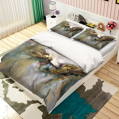 3D желтый абстрактный ZHUA1276 кровать наволочки одеяло пододеяльник комплект королева король Zoe - Изображение 1 из 4