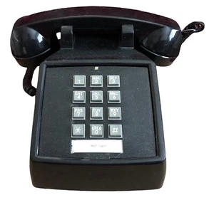 AS IS: VTG CORTELCO Corded PUSH BUTTON RETRO BLACK DESK TELEPHONE 25000-VBA-20M - Picture 1 of 12