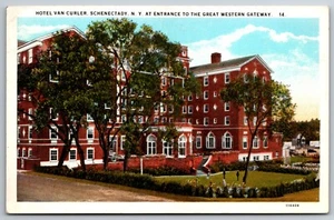 Postal de Hotel Van Curler Schenectady Entrada Great Western Gateway Nueva York - Imagen 1 de 2