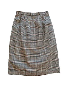 Worthington Womens Plaid Long Pencil Skirt Wool Blend Career School Size 12 - Picture 1 of 6