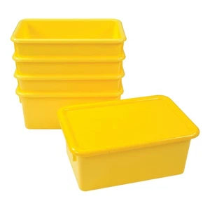 Contenedores de almacenamiento de aprendizaje temprano Kaplan con tapas - Juego de 5 - Amarillo - Imagen 1 de 2