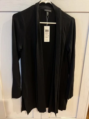 NUEVO Cárdigan Largo Recto Merino Ultra Fino Eileen Fisher Negro Talla S $318 Foto 1 de 4