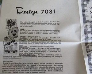 VTG 50s Alice Brooks 7081 Easy CROSS STITCH ON GINGHAM Embroidery Pattern  - Picture 1 of 2