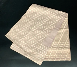Japanese Kimono Belt Nagoya Obi Hexagon Pattern Pink Beige Silk Casual Elegant - Picture 1 of 8
