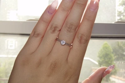 Pandora 925 Sterling Silver Heart Ring Size 6 - Image 1 of 3