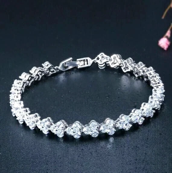7.25" Tennis Bracelet 14k White Gold Over Round Cut Lab Created Diamond 7 CT - Image 1 of 1
