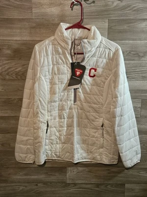 Cleveland Guardians Women's Cutter & Buck Primaloft 1/2 Zip Puffer Jacket Size M - Image 1 of 4