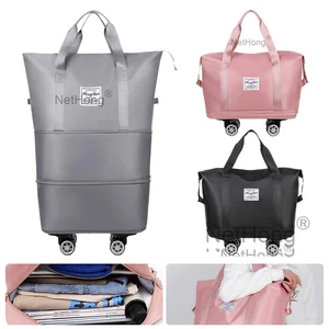 Expandable Rolling Bag with Wheels Foldable Duffel Bag for Travel Carry on Bag~~ - Picture 1 of 61