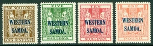 SG 207-210 Samoa Occidental 1945-53. Juego de 4 2/6-£1. Fino sin montar como nuevo CAT 180 - Imagen 1 de 1