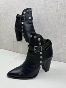 Bronx schwarze Lederstiefeletten mit Absatz und Nieten Damen Gr. UK 6 EUR 39 - Bild 1 von 10