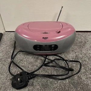 Bush Radio Bluetooth CD Boombox Rosa Lettore CD-78B-BTFM Portatile - Foto 1 di 6