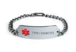 Pulsera de identificación de alerta médica de diabetes tipo 1. ¡Tarjeta de emergencia médica gratuita! IDB76 - Imagen 1 de 6
