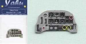 YAHU PRE-PAINTED PHOTO ETCH 1/72 Heinkel He 112B instrument panel RS Models kit - Picture 1 of 4