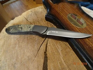 8 1/2" O.A. BROWNING FIXED BLADE KNIFE 440 S.S. BLADE CAMO ALUM. HANDLE NYLON SH - Picture 1 of 12