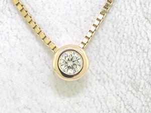 Colgante solitario brillante deslizante 585 oro amarillo 1 brillante 0,13ct TC lupa pura - Imagen 1 de 5