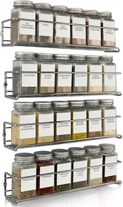 Gorgeous Spice Rack Organizer for Cabinets or Wall Mounts Space Saving Set of - Picture 1 of 8
