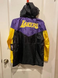 $75 Boy's NBA Basketball LA Lakers Hooded Zippered Windbreaker Jacket 18-20 2XL - Picture 1 of 6