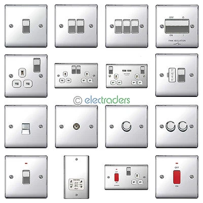 BG Nexus Chrome Switches and Sockets - Full range Satin / Brushed / Polished - Image 1 of 2