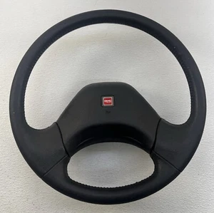1991-1994 GMC Jimmy Van Leather Wrapped Steering Wheel W/Horn OEM Dark Gray - Picture 1 of 12
