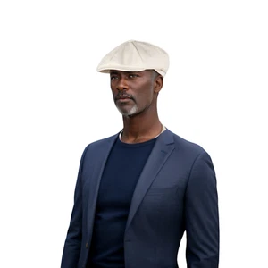 Klassische Zeitungsjungenmütze 100 % Baumwolle Leinen – Herren Damen Baker Boy Gatsby flache Mütze - Bild 1 von 22