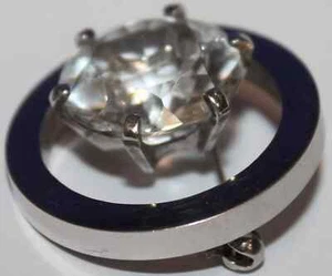 A0061 - 800er Silber Brosche mit großem Bergkristall Design Schmuck - 3,15 cm Ø - Bild 1 von 5