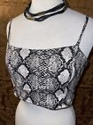 See You Monday Los Angeles Crop Top Reptile Sexy Tank Shirt Stretch Large L