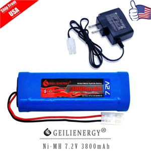 7.2V 3800mAh For Rc Car Traxxas Rechargeable Battery + 1pcs Charger Tamiya Pulg - Picture 1 of 6