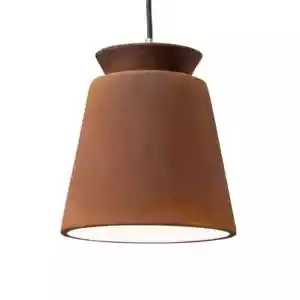 Justice Design Group Radiance 8" Wide LED Mini Pendant with Real Rust Shade - Picture 1 of 2