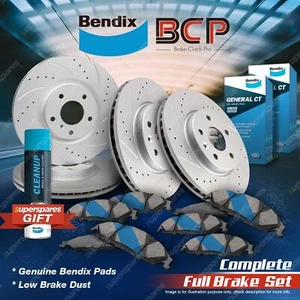 F+R Slotted Brake Rotors Bendix Pads for Subaru Forester SG WRX Exc. Sti - Picture 1 of 4